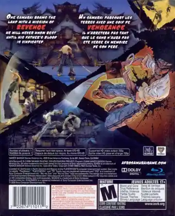 Afro Samurai (USA) (v1.01) (Disc) (Update) box cover back